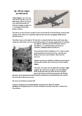 A preview of a PDF biography for Higgins, Wilfred